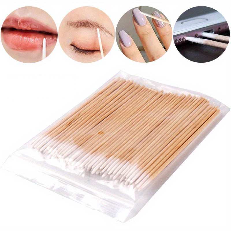 500pcs Nail Wooden Swabs - Precision Cleaning Sticks for Nail Tips, Polish Remover & Manicure Details, Unscented, Natural Wooden Heads, Nail Art Tool, Nail Art | Precision Cleaning Sticks | Gentle Swabs, Nail Art Supplies